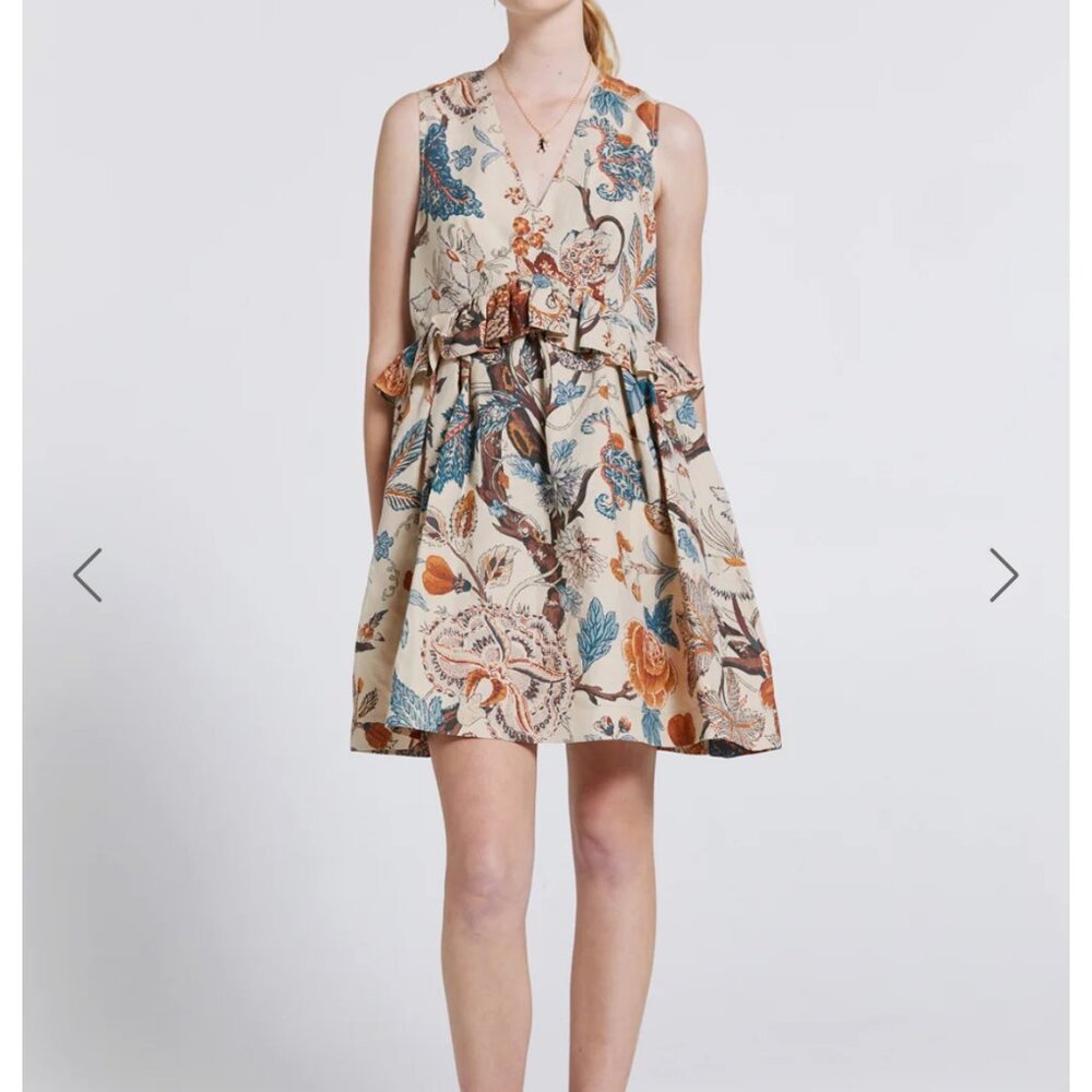 Karen Walker Mini Cordyline Linen Dress Size 6